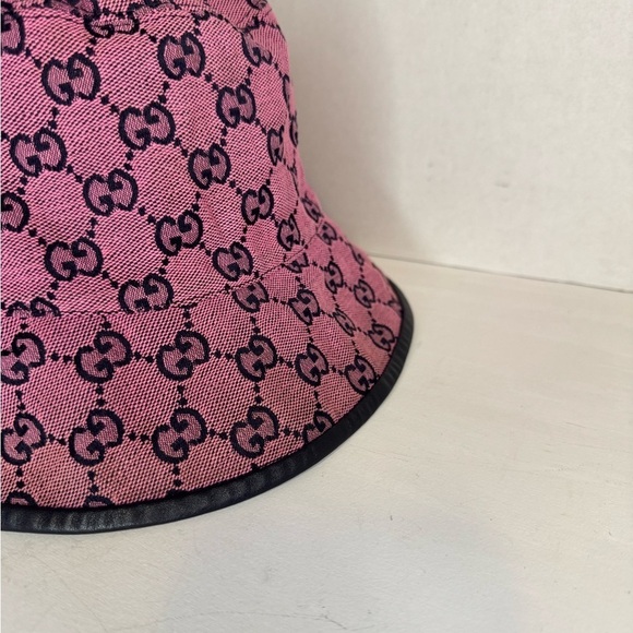Gucci Bucket Hat GG Monogram Unisex Pink Color Size Medium. main image 11